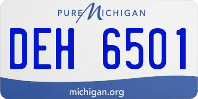 MI license plate DEH6501