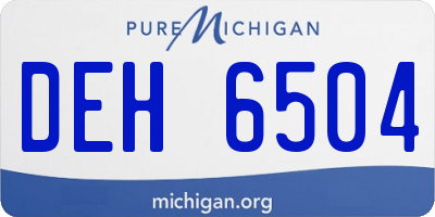MI license plate DEH6504