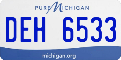 MI license plate DEH6533