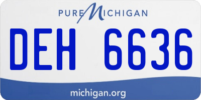MI license plate DEH6636