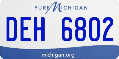MI license plate DEH6802