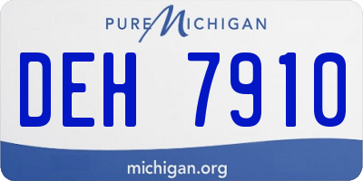 MI license plate DEH7910