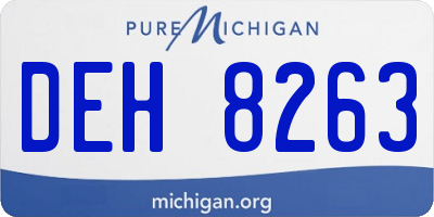 MI license plate DEH8263