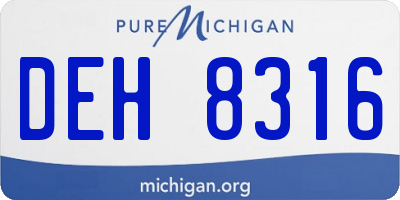 MI license plate DEH8316