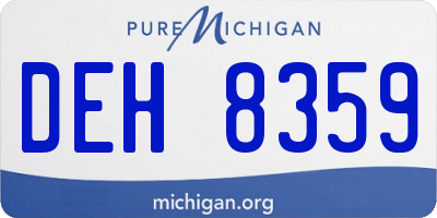 MI license plate DEH8359