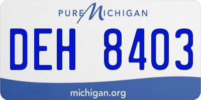 MI license plate DEH8403