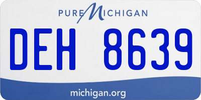 MI license plate DEH8639