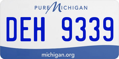 MI license plate DEH9339