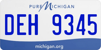 MI license plate DEH9345