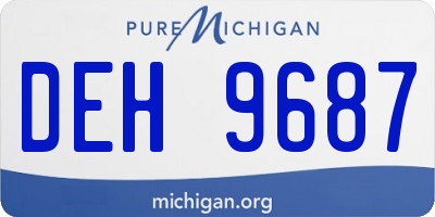 MI license plate DEH9687