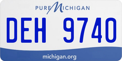 MI license plate DEH9740