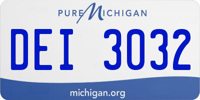MI license plate DEI3032