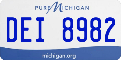 MI license plate DEI8982