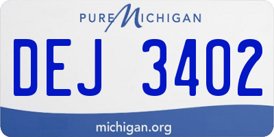 MI license plate DEJ3402