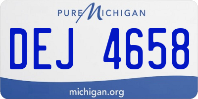 MI license plate DEJ4658