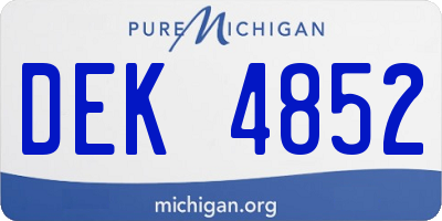 MI license plate DEK4852