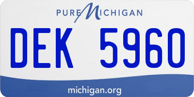 MI license plate DEK5960