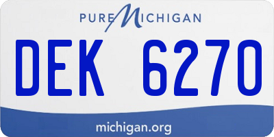 MI license plate DEK6270