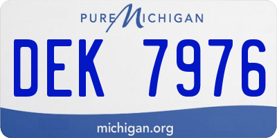 MI license plate DEK7976