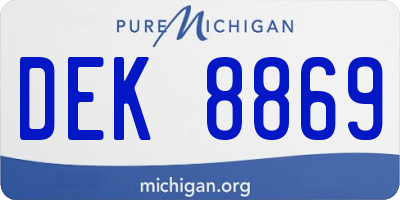 MI license plate DEK8869
