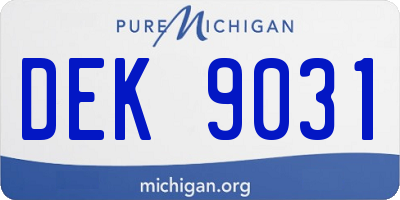 MI license plate DEK9031