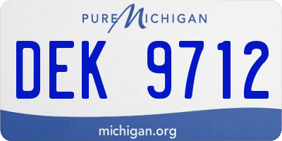 MI license plate DEK9712