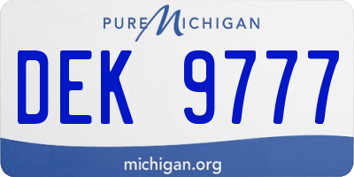 MI license plate DEK9777