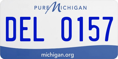 MI license plate DEL0157
