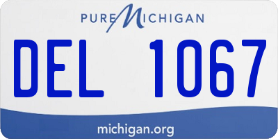 MI license plate DEL1067