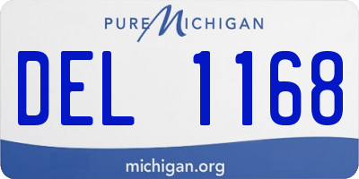 MI license plate DEL1168