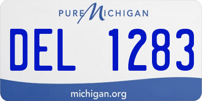 MI license plate DEL1283