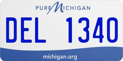 MI license plate DEL1340