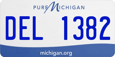MI license plate DEL1382