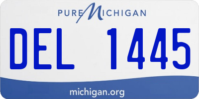 MI license plate DEL1445