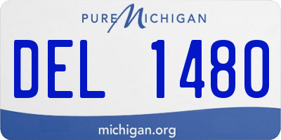 MI license plate DEL1480
