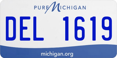 MI license plate DEL1619