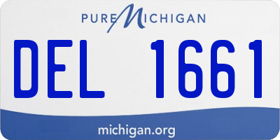 MI license plate DEL1661