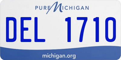 MI license plate DEL1710