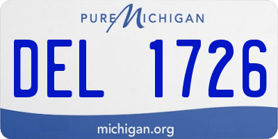 MI license plate DEL1726