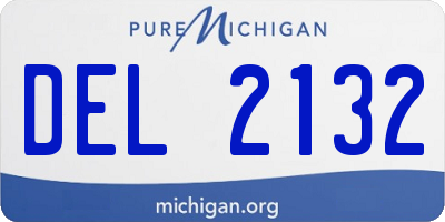 MI license plate DEL2132