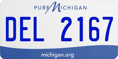 MI license plate DEL2167