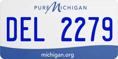MI license plate DEL2279