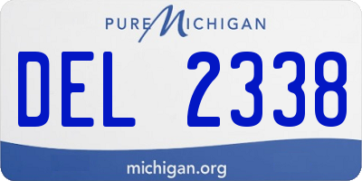 MI license plate DEL2338