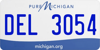 MI license plate DEL3054