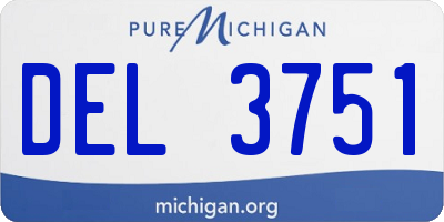 MI license plate DEL3751