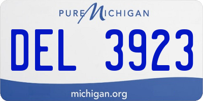 MI license plate DEL3923
