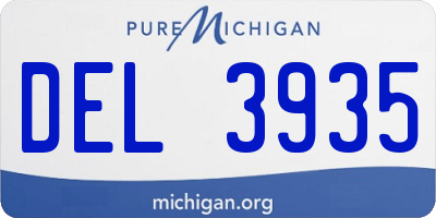 MI license plate DEL3935