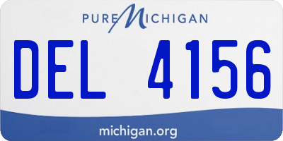 MI license plate DEL4156