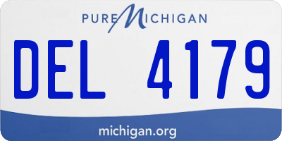 MI license plate DEL4179