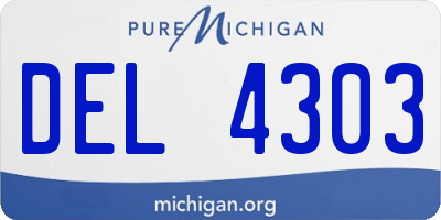 MI license plate DEL4303